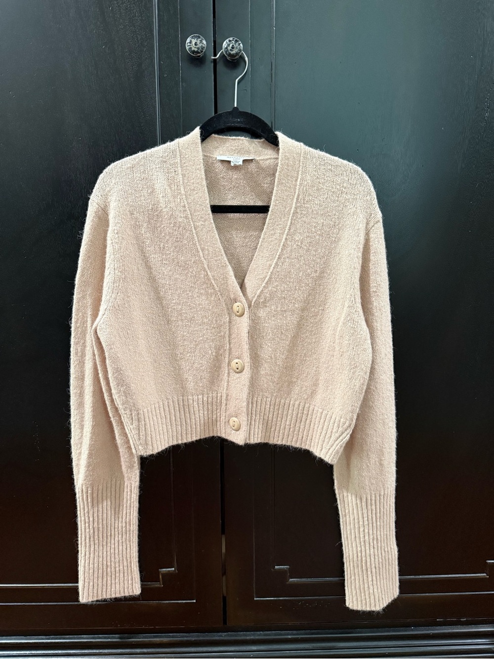 Allsaints Cropped Alpaca Willow Sweater Cardigan - blush pink